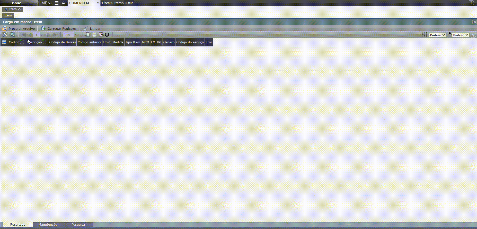 Cadastrar Item em massa3