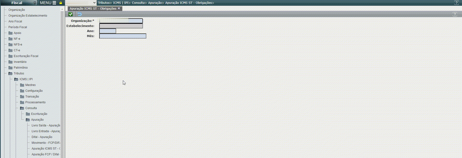 Apuração ICMS | IPI - Consulta apuração ICMS ST