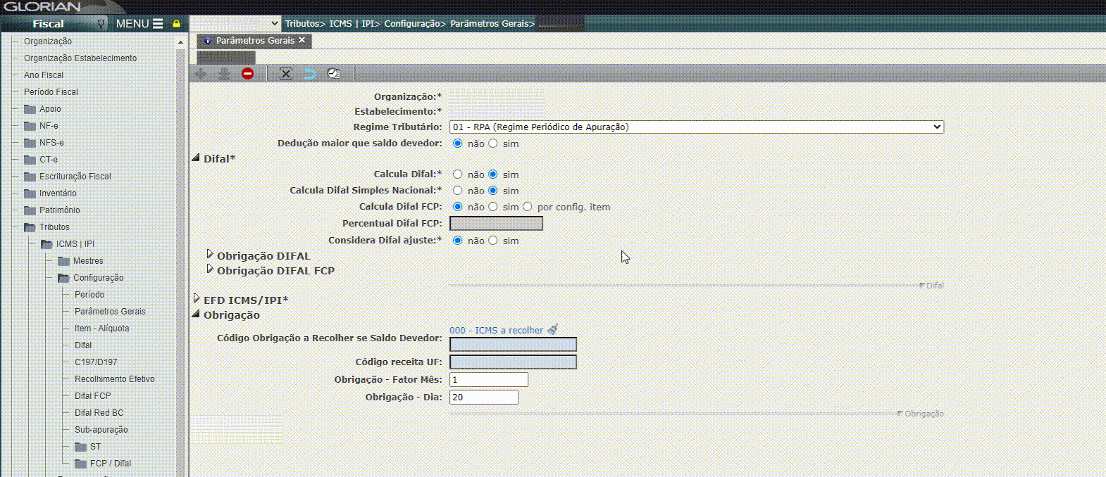 Apuração ICMS | IPI - Parâmetros Gerais