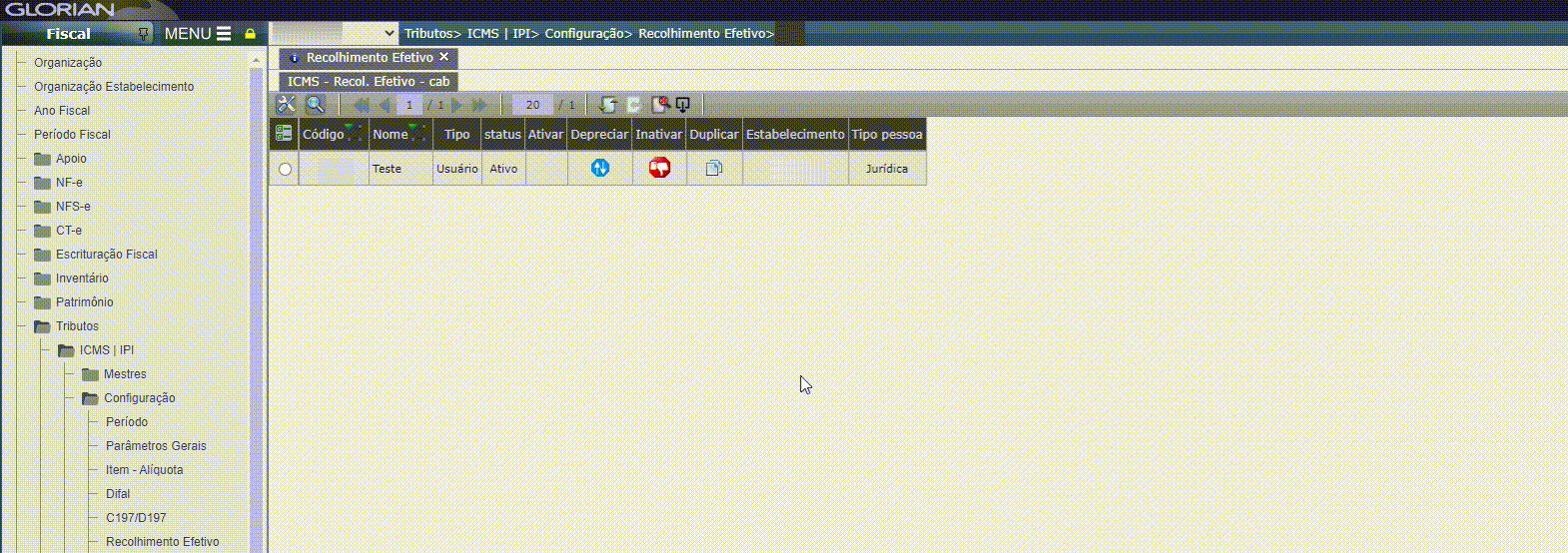 Apuração ICMS|IPI - Recolhimento Efetivo