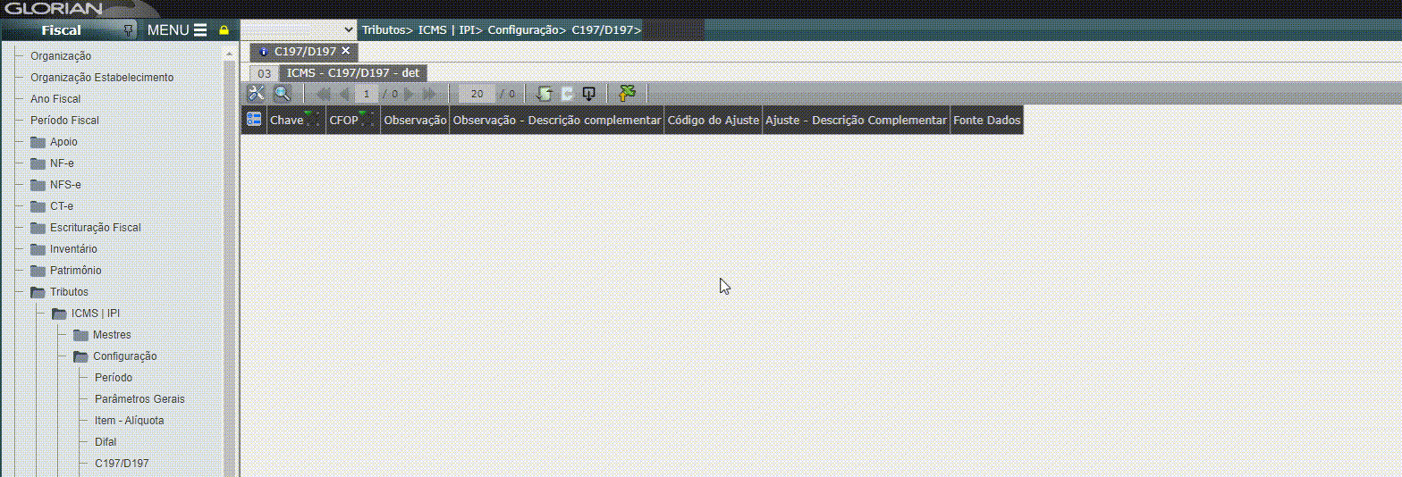 Apuração ICMS|IPI - Configuração para Gerar registro C197, C597 e D197 em massa