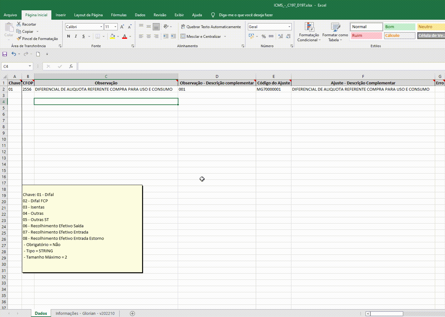 Apuração ICMS|IPI - Configuração para Gerar registro C197, C597 e D197 em massa