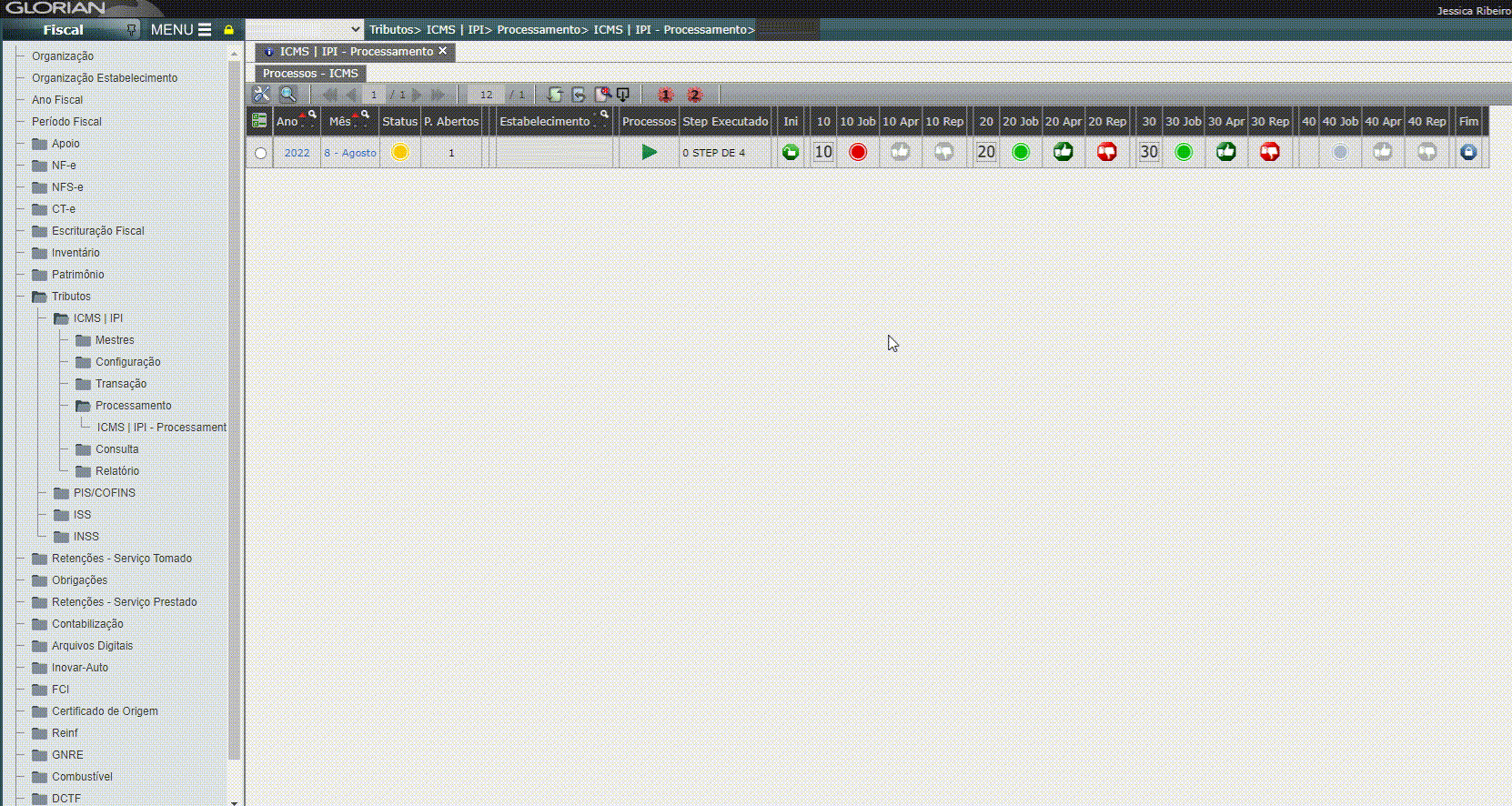 Processamento apurações ICMS|IPI - Situação inválida nos doctos
