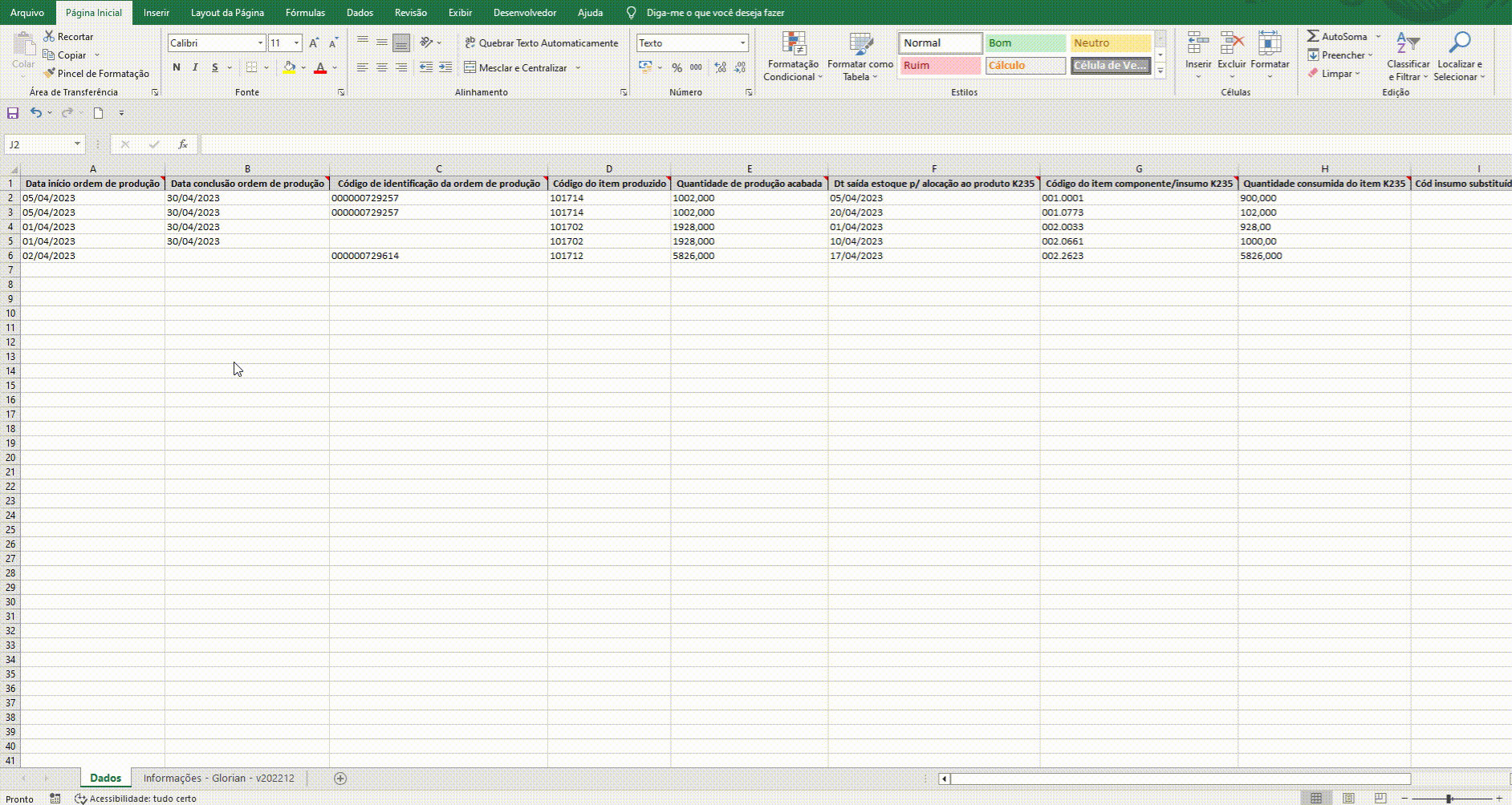 EFD ICMS/IPI - Lançamento do registro K230/K235 em massa