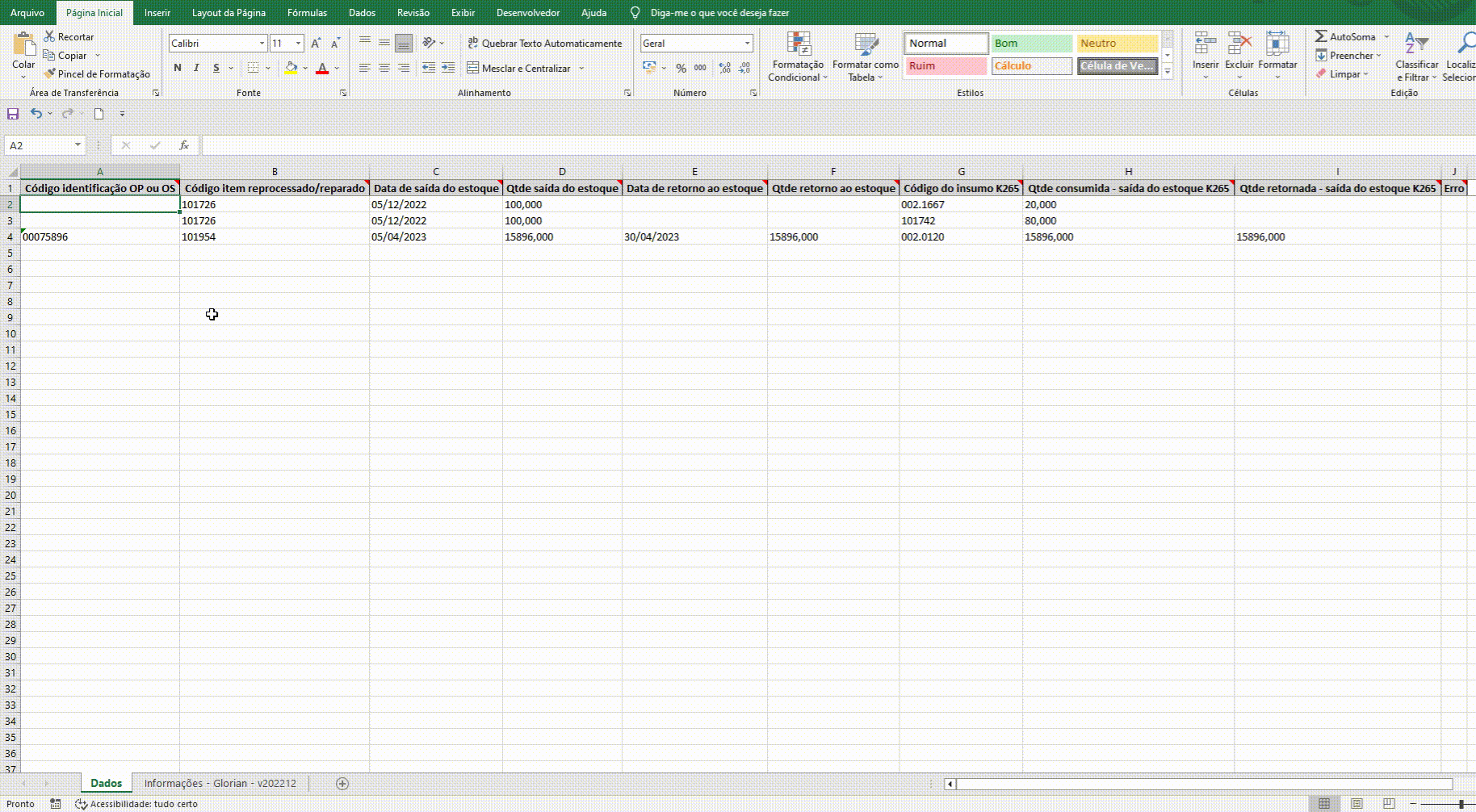EFD ICMS/IPI - Lançamento do registro K260/K265 em massa