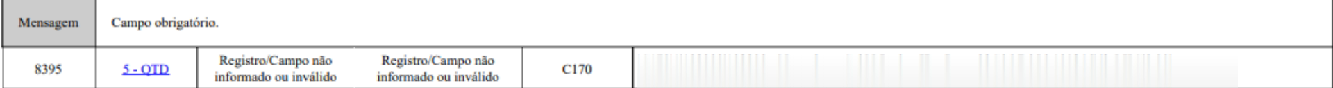 REGISTRO C170, 5 - QTD, Campo Obrigatório