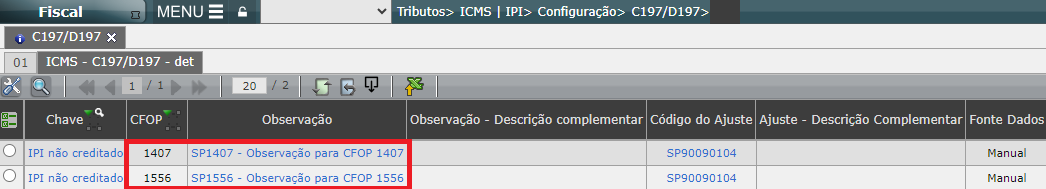 REGISTRO C197: Duplicidade de ocorrência da chave COD_AJ, COD_ITEM