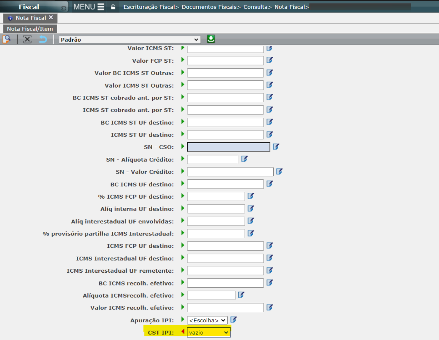 REGISTRO E510: Campo Obrigatório CST_IPI (Campo 03)