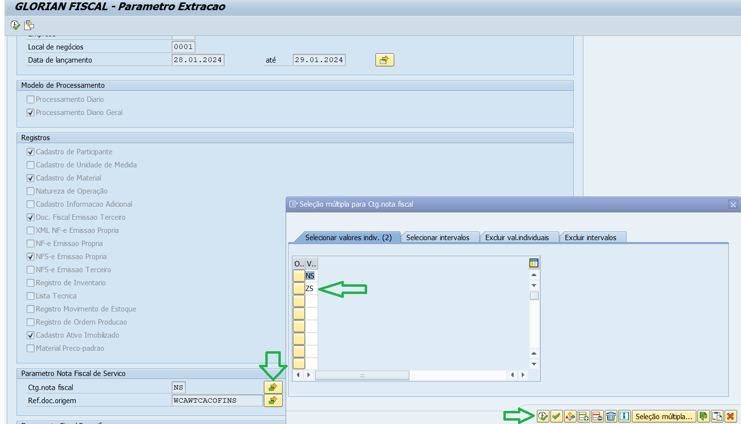 Inclusão de nova categoria de Nota Fiscal de Serviço no Extrator Fiscal (SAP)