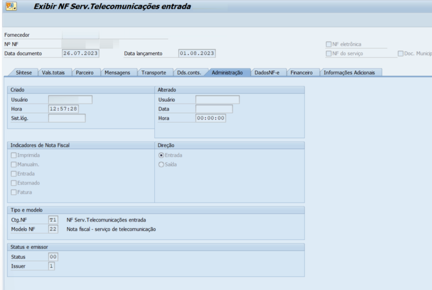 SAP: Como identificar estorno de escrituração fiscal