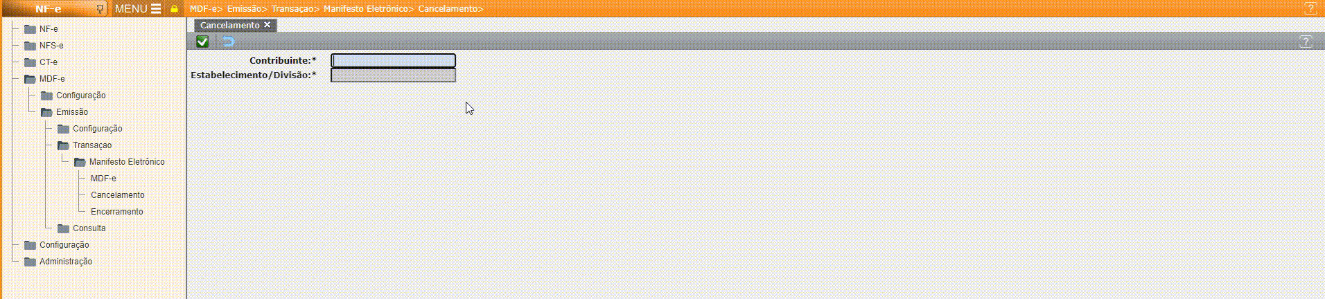 MDF-e - Cancelamento Manual
