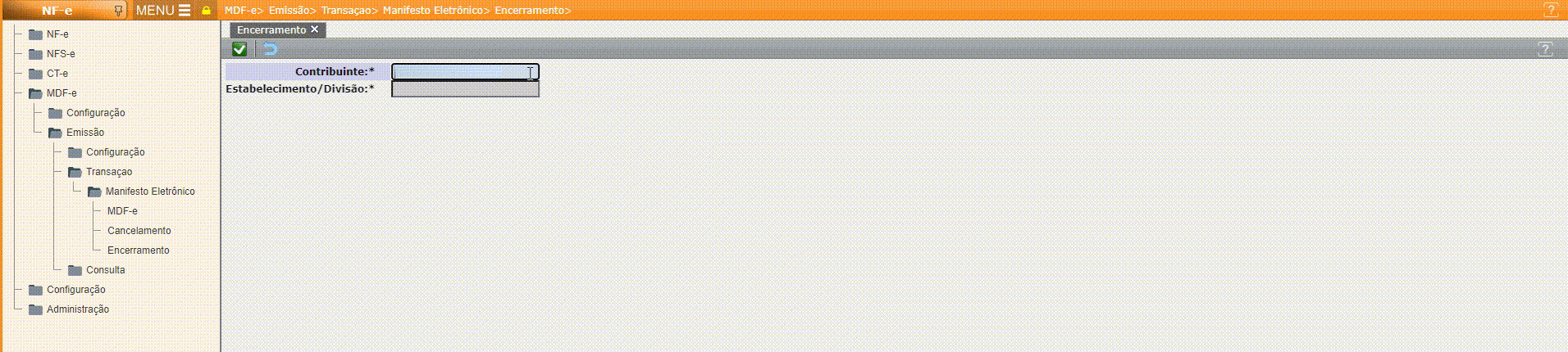 MDF-e - Encerramento Manual

