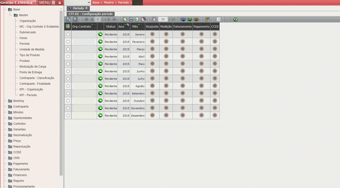 Configuração de Período