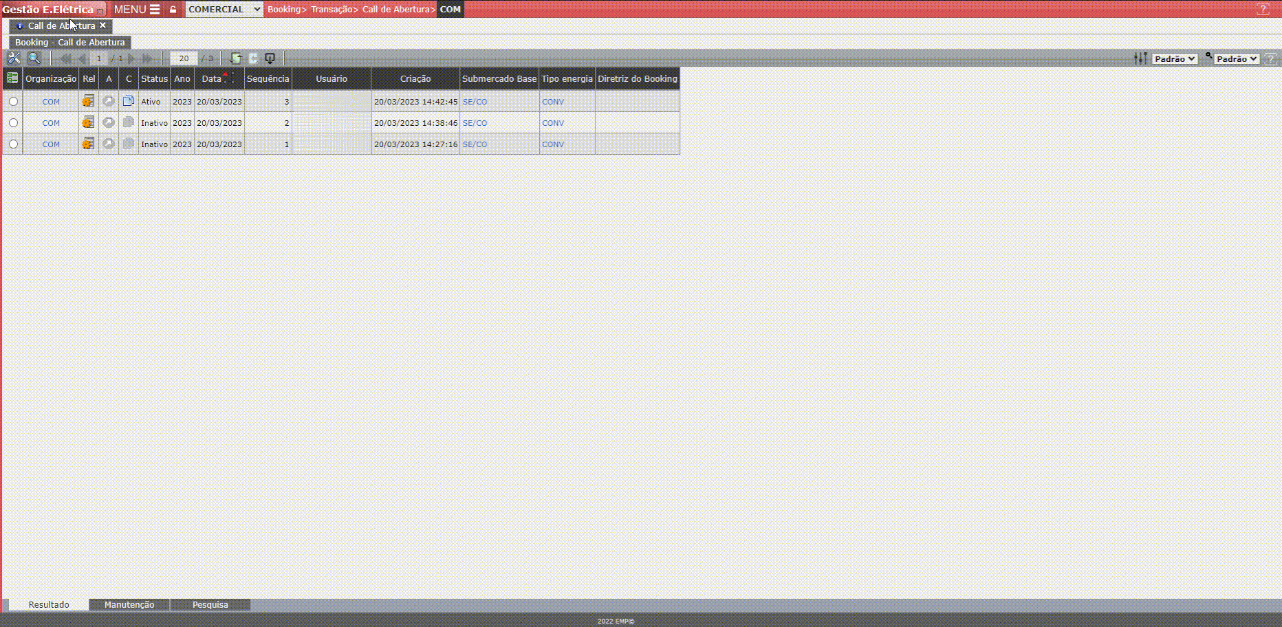 Configuração de Projeção de Mercado a Mercado
