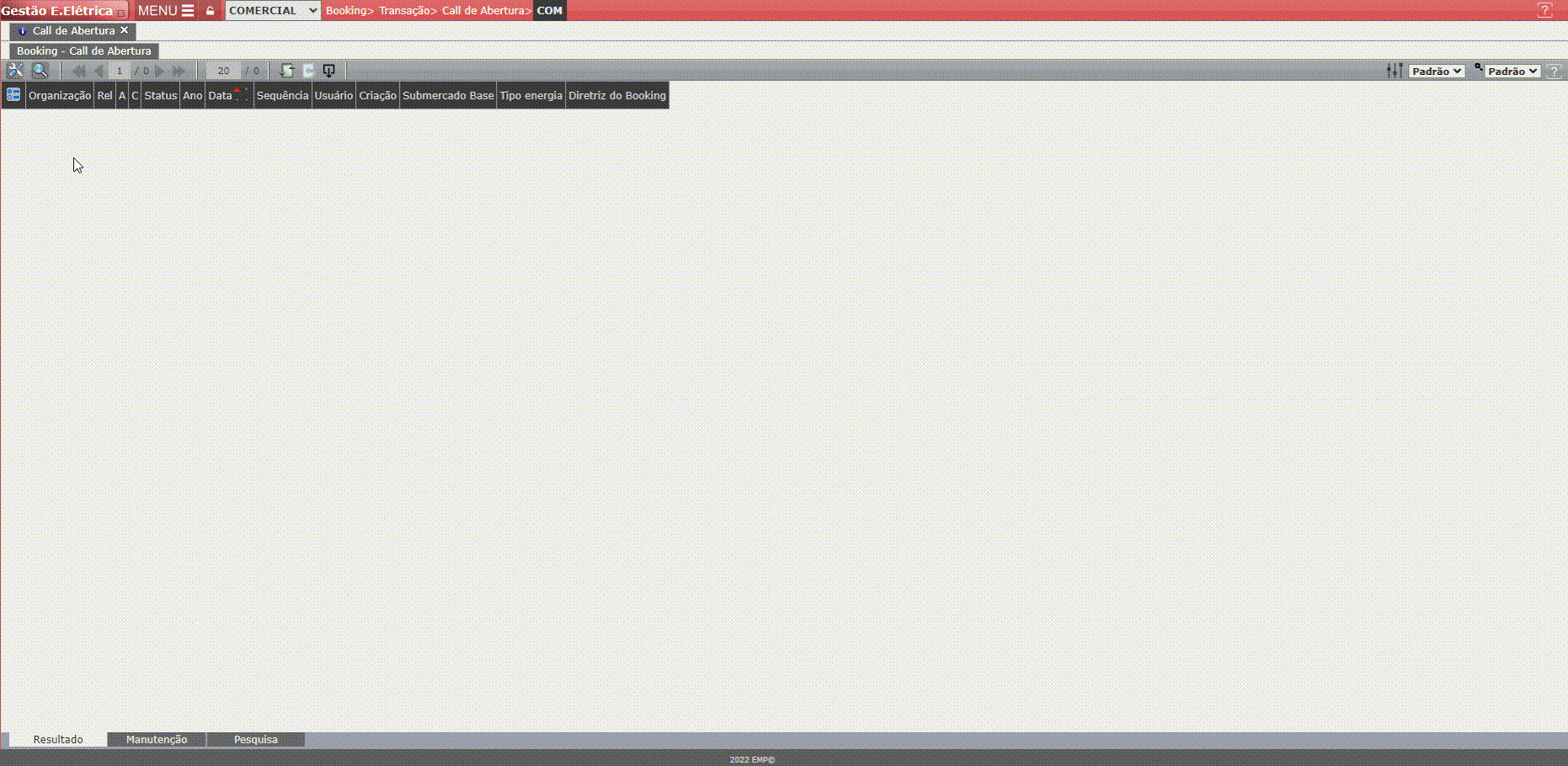 Configuração de Projeção de Mercado a Mercado