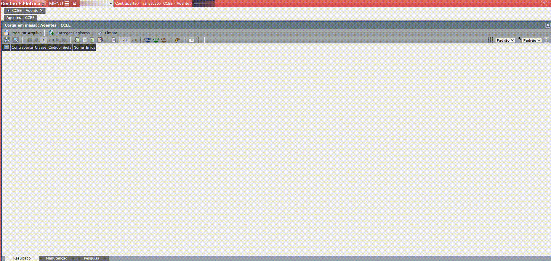 Inclusão de Agente - CCEE da Contraparte em Massa
