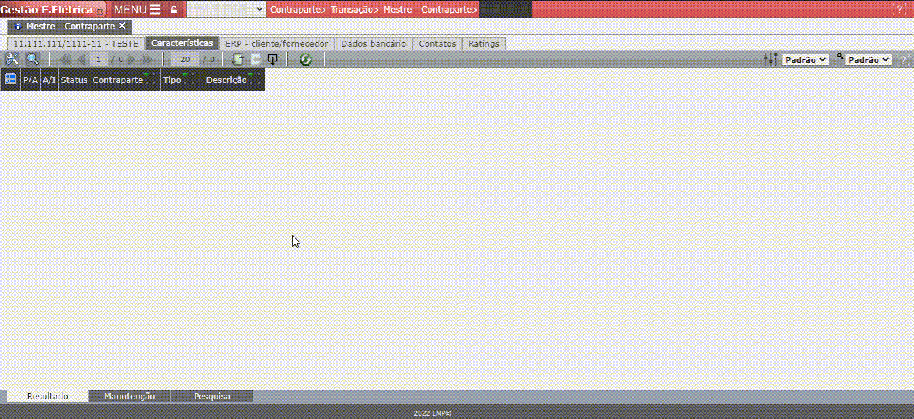 Recuperação de Característica Obrigatória da Contraparte

