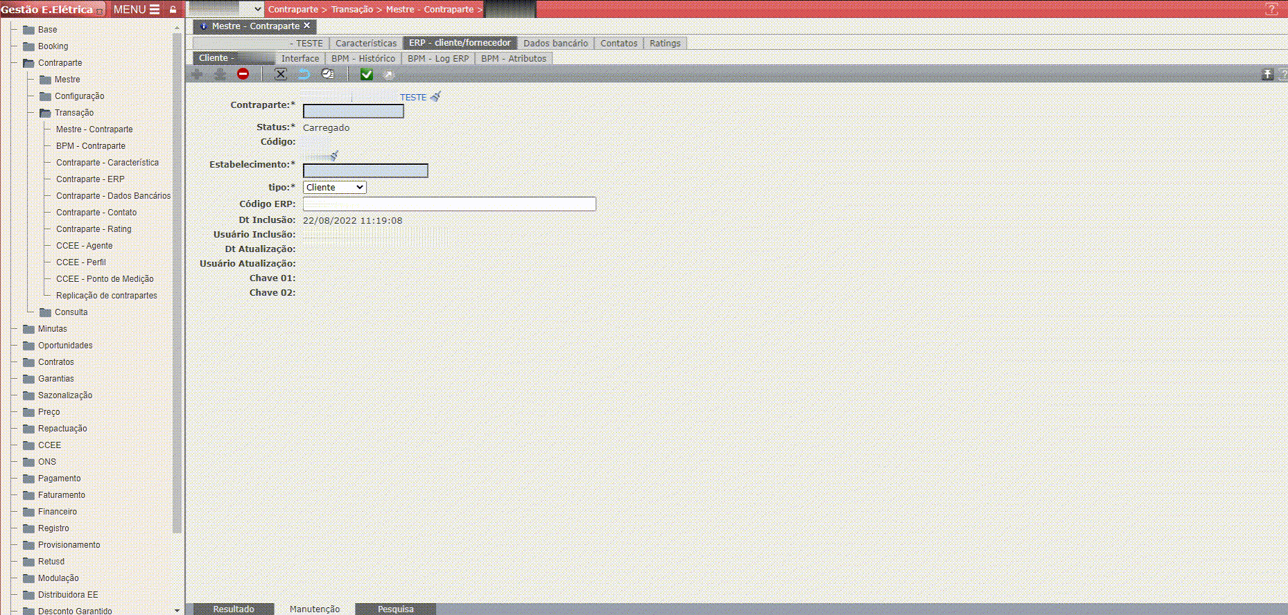 Validar Registro ERP (cliente/fornecedor)
