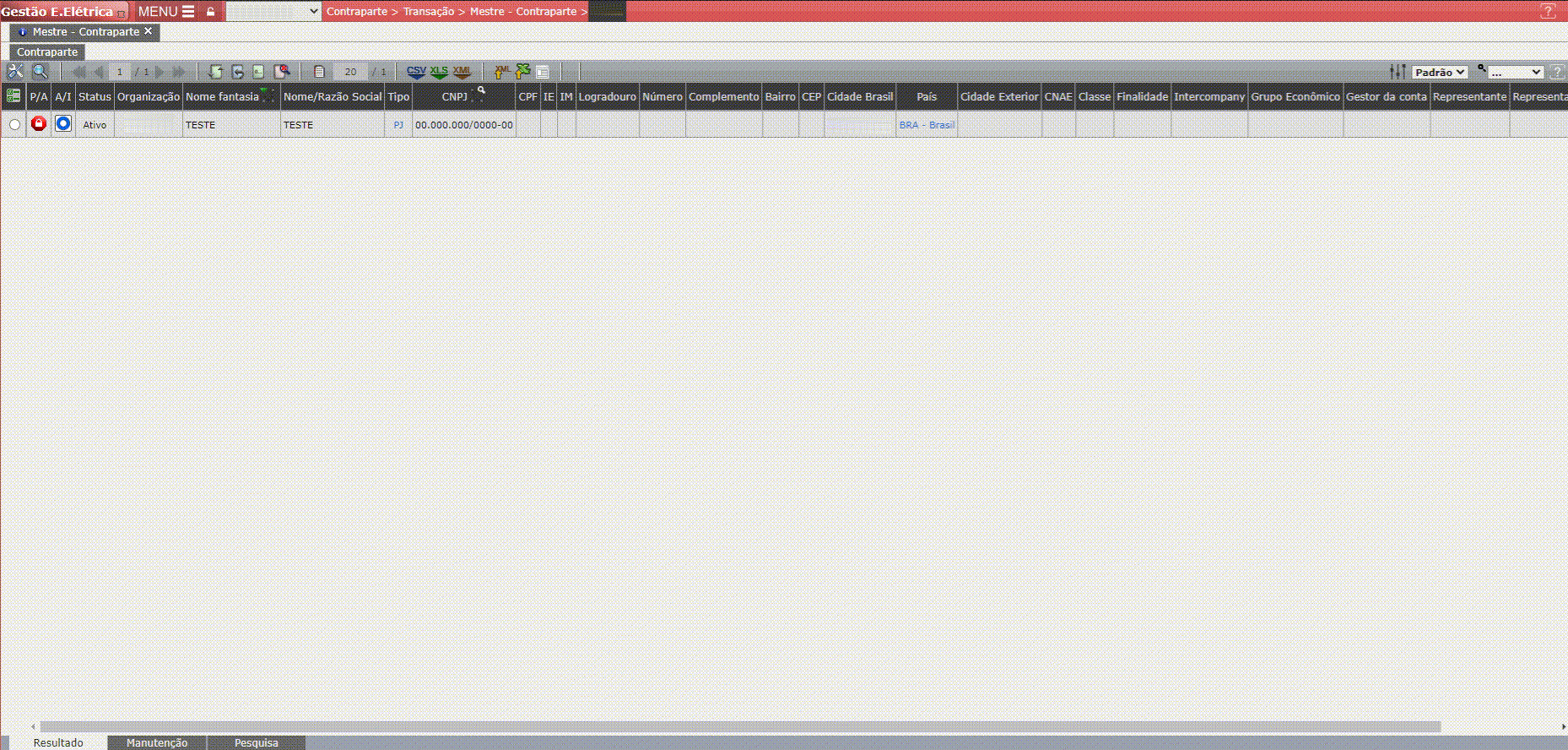 Status da Contraparte
