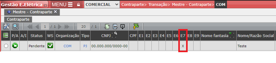 Erro E7: Característica
