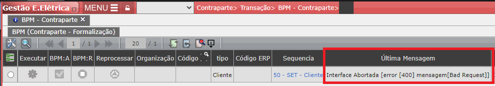 Erro: Interface Abortada [error [400] mensagem[Bad Request]]
