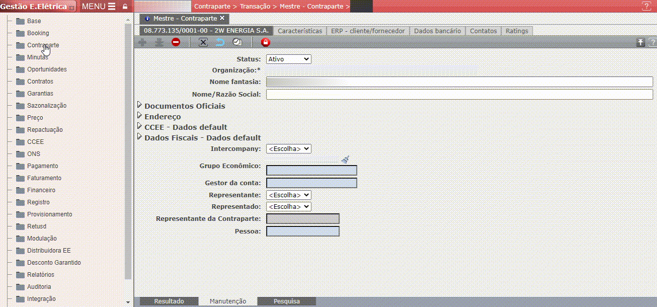 Erro: Não foi possível estender o cliente