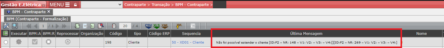 Erro: Não foi possível estender o cliente [ID:F2 – NR: 148 – V1: V2: – V3: – V4:[][ID:F2 – NR: 269 – V1: V2: – V3: – V4:]
