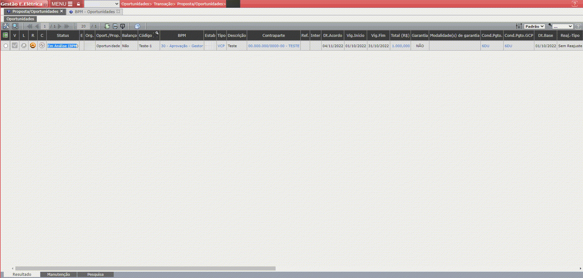 Aprovação BPM - Oportunidades
