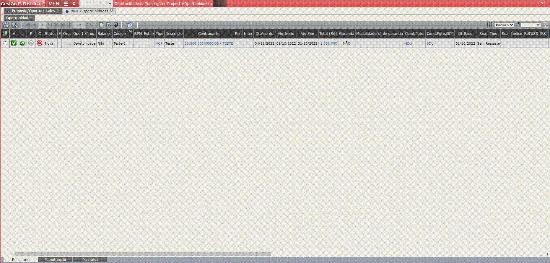 Aprovação BPM - Oportunidades
