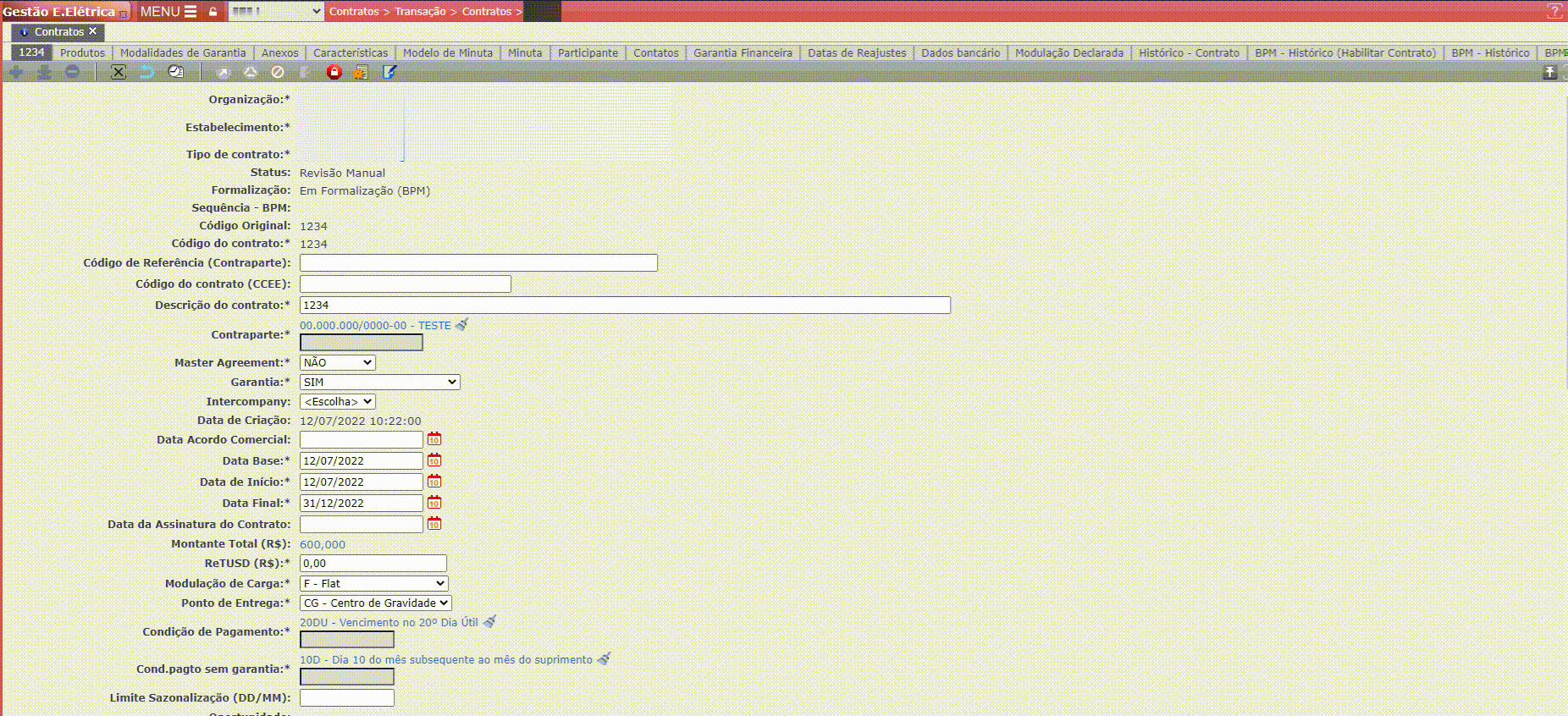 Inserção de Características no Contrato