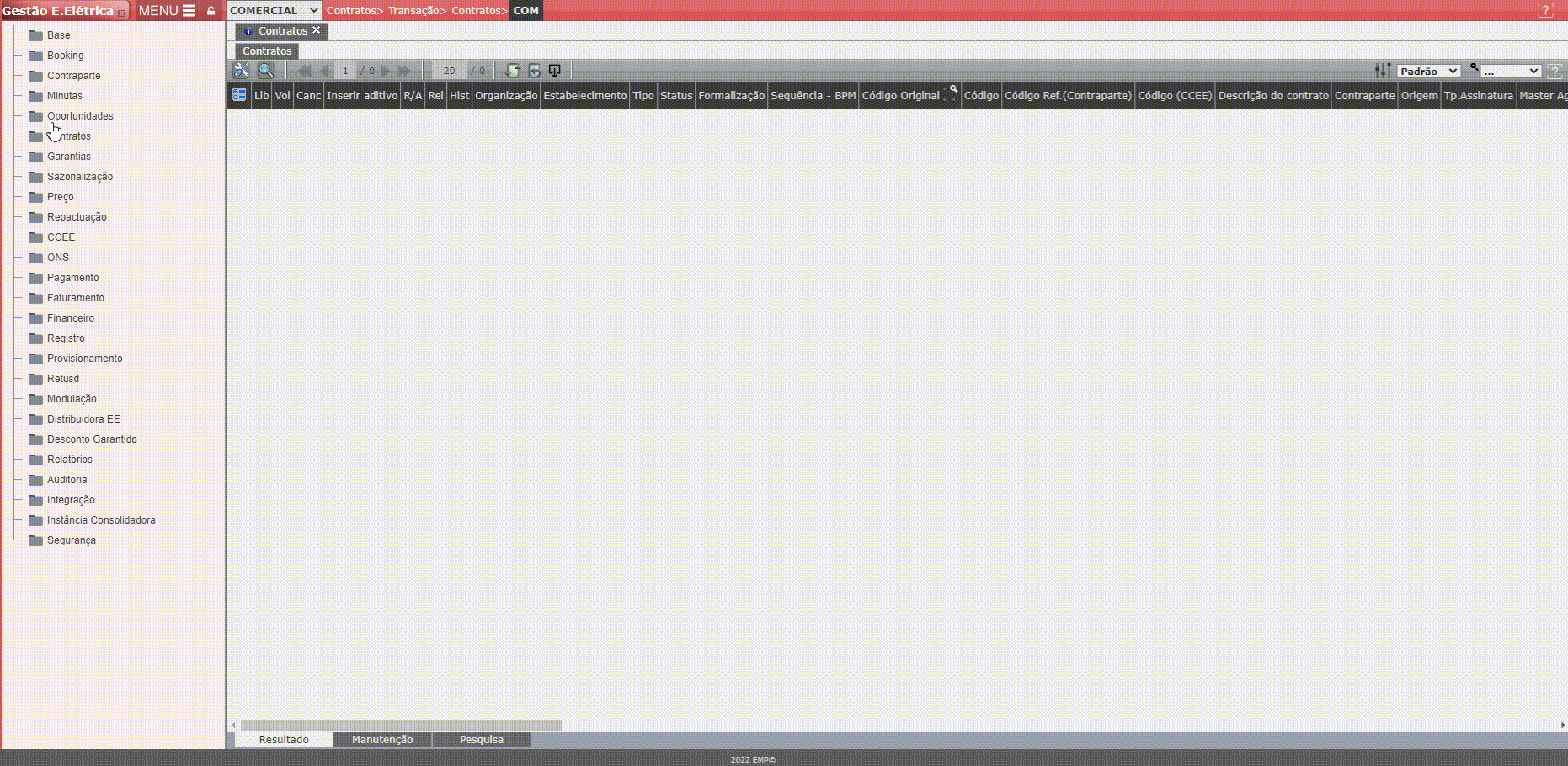 Inclusão de Contrato Considerando seu Tipo
