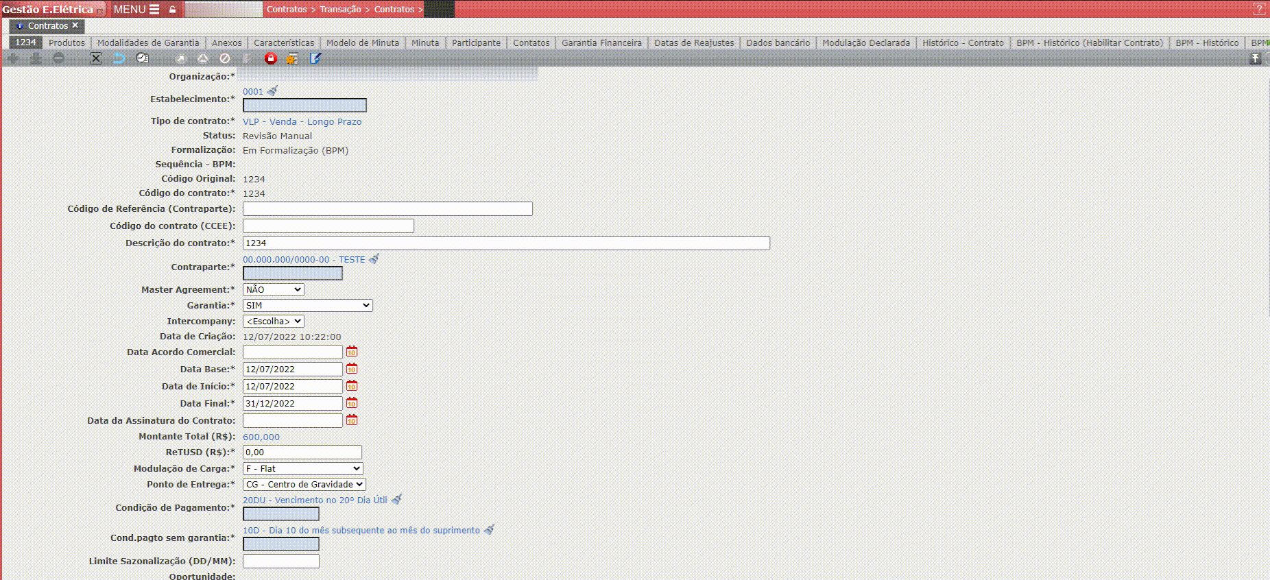 Inclusão de Dados de Contato no Contrato