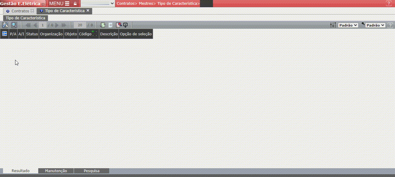 Configuração de característica para contratos CUST
