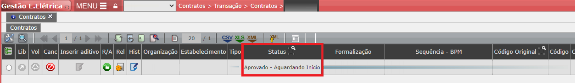 Contratos com status "Aprovado - Aguardando Início" e já deveria estar "Ativo"
