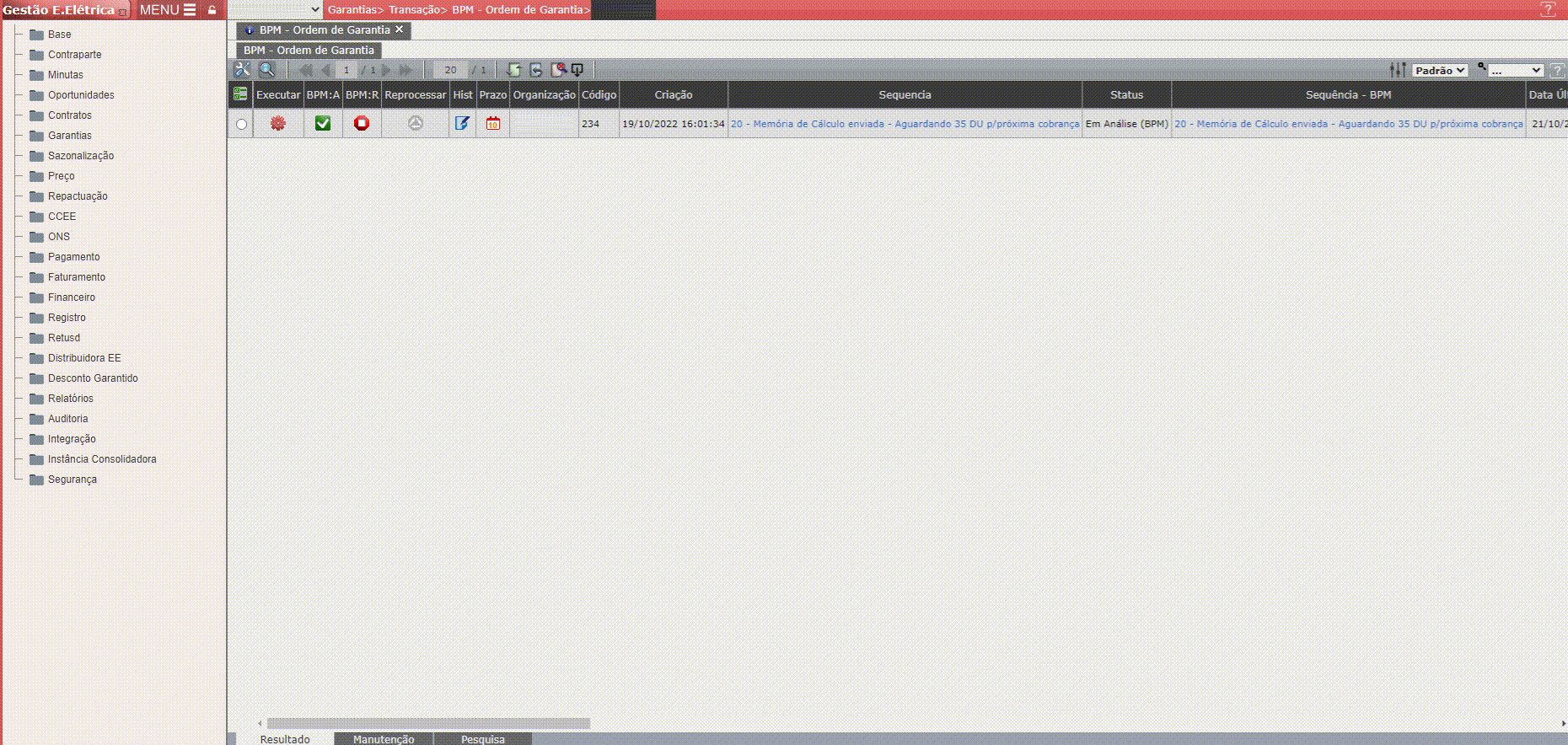 Inclusão de Histórico de Interação no Processo BPM - Garantia
