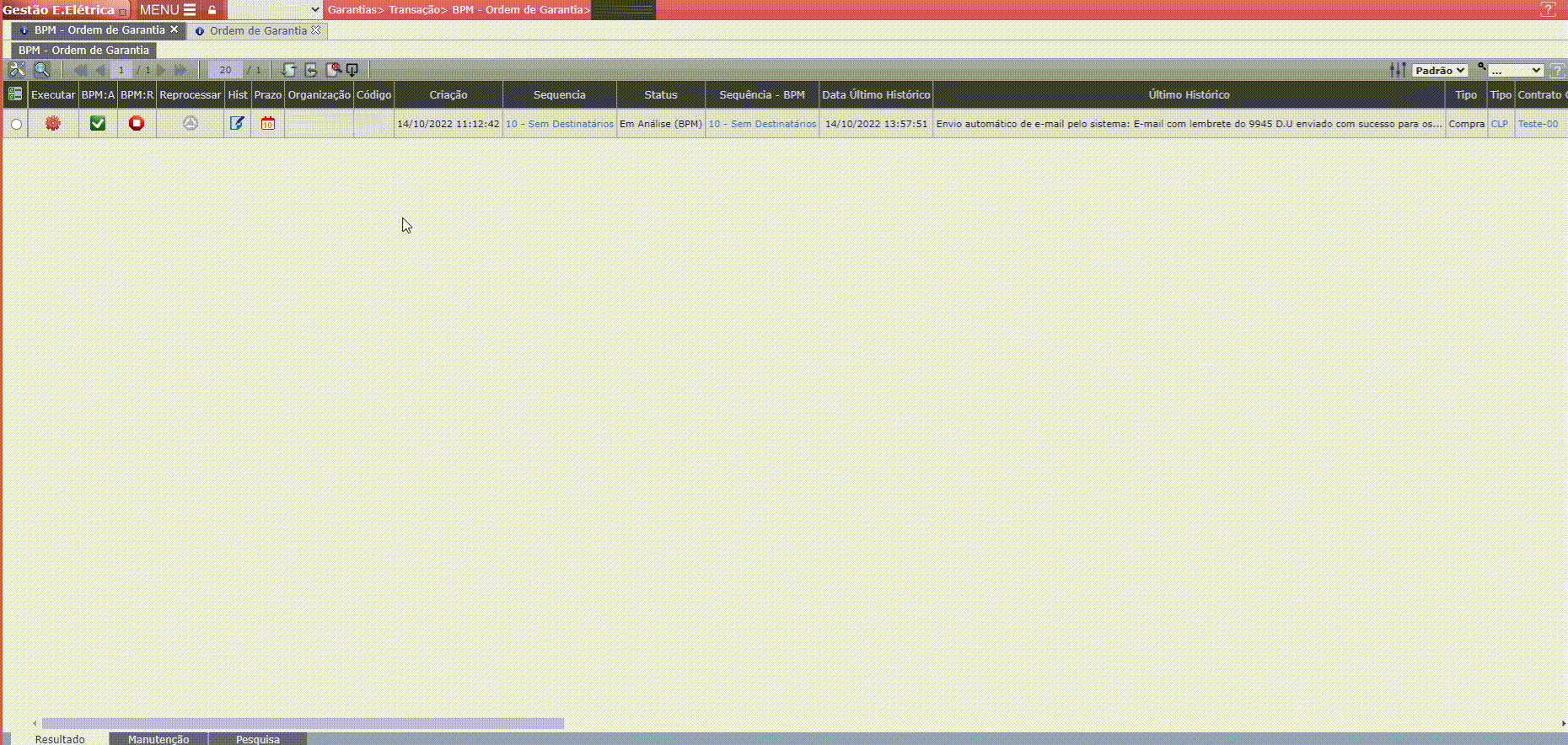Inserir Contatos na Garantia pelo BPM
