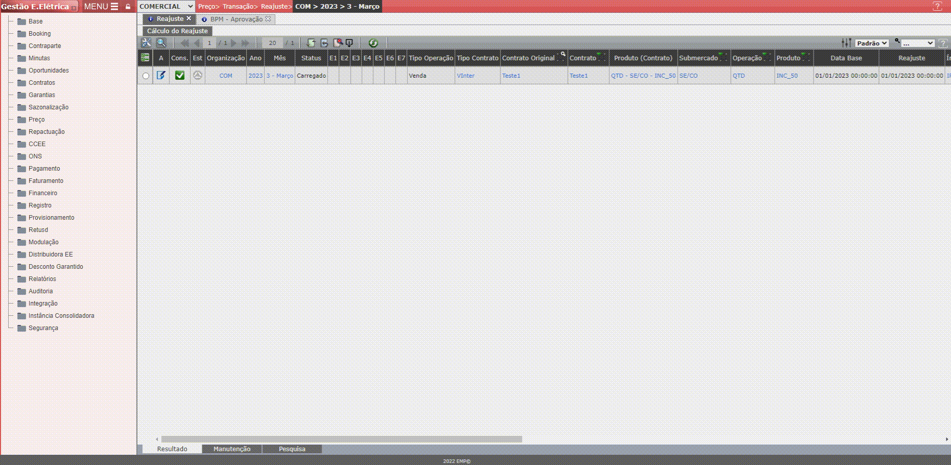 Consolidação de Reajuste