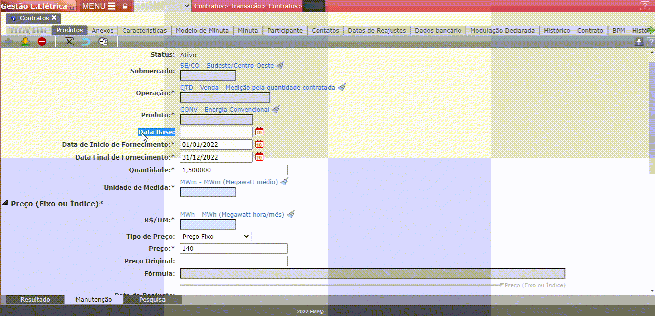 Erro E1-Data Base não preenchida
