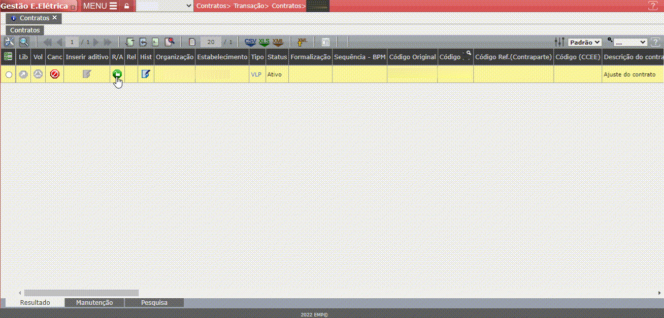 Erro E3 - Índice de Reajuste não preenchido.
