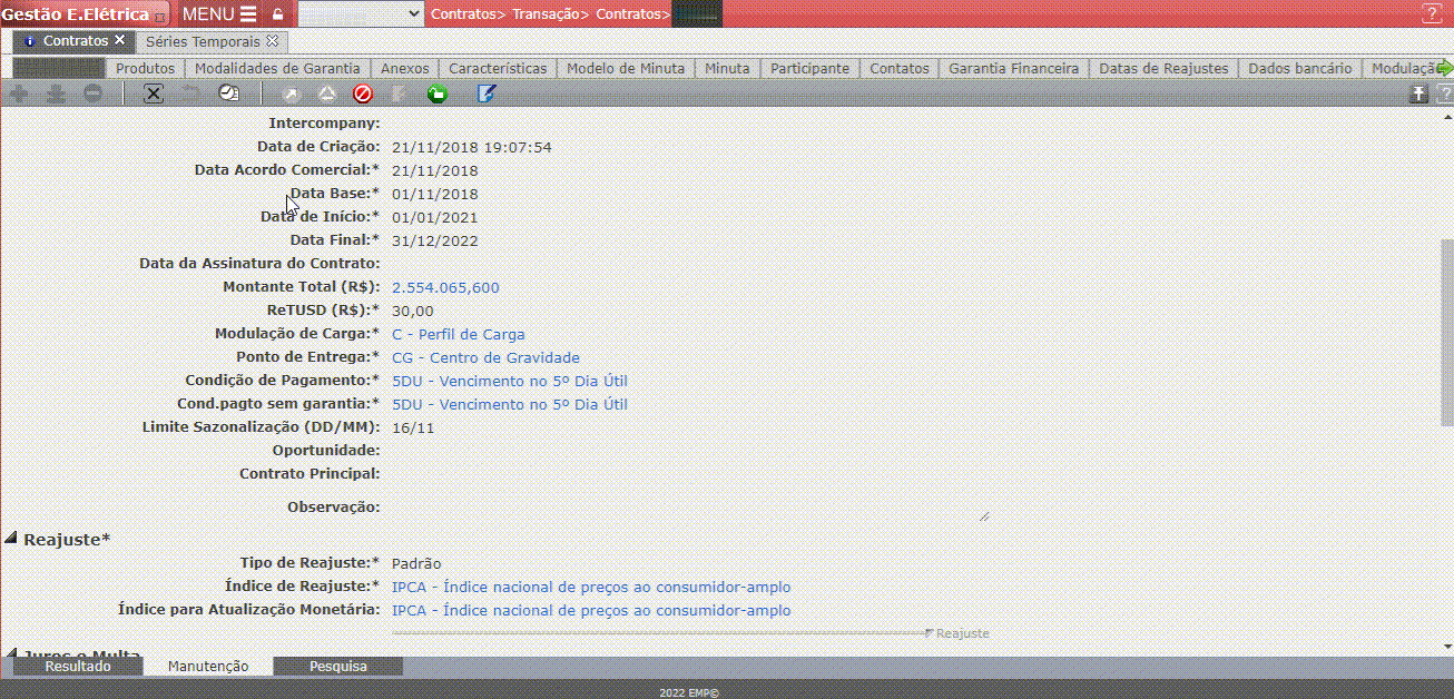 Erro E4-Valor do Índice não preenchido (Data base)