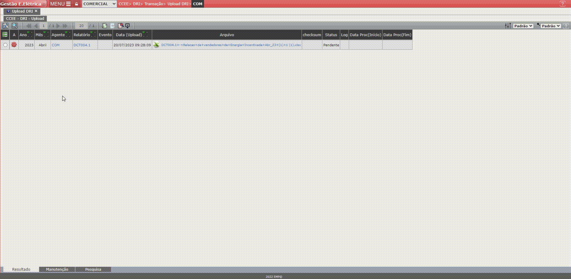 Carga dos Relatórios TUSD
