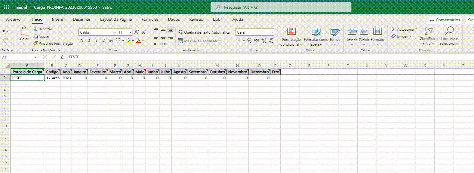 Configuração de PROINFA
