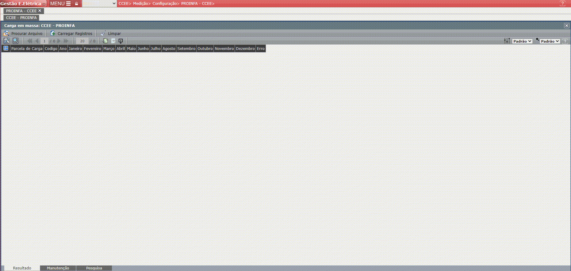 Configuração de PROINFA

