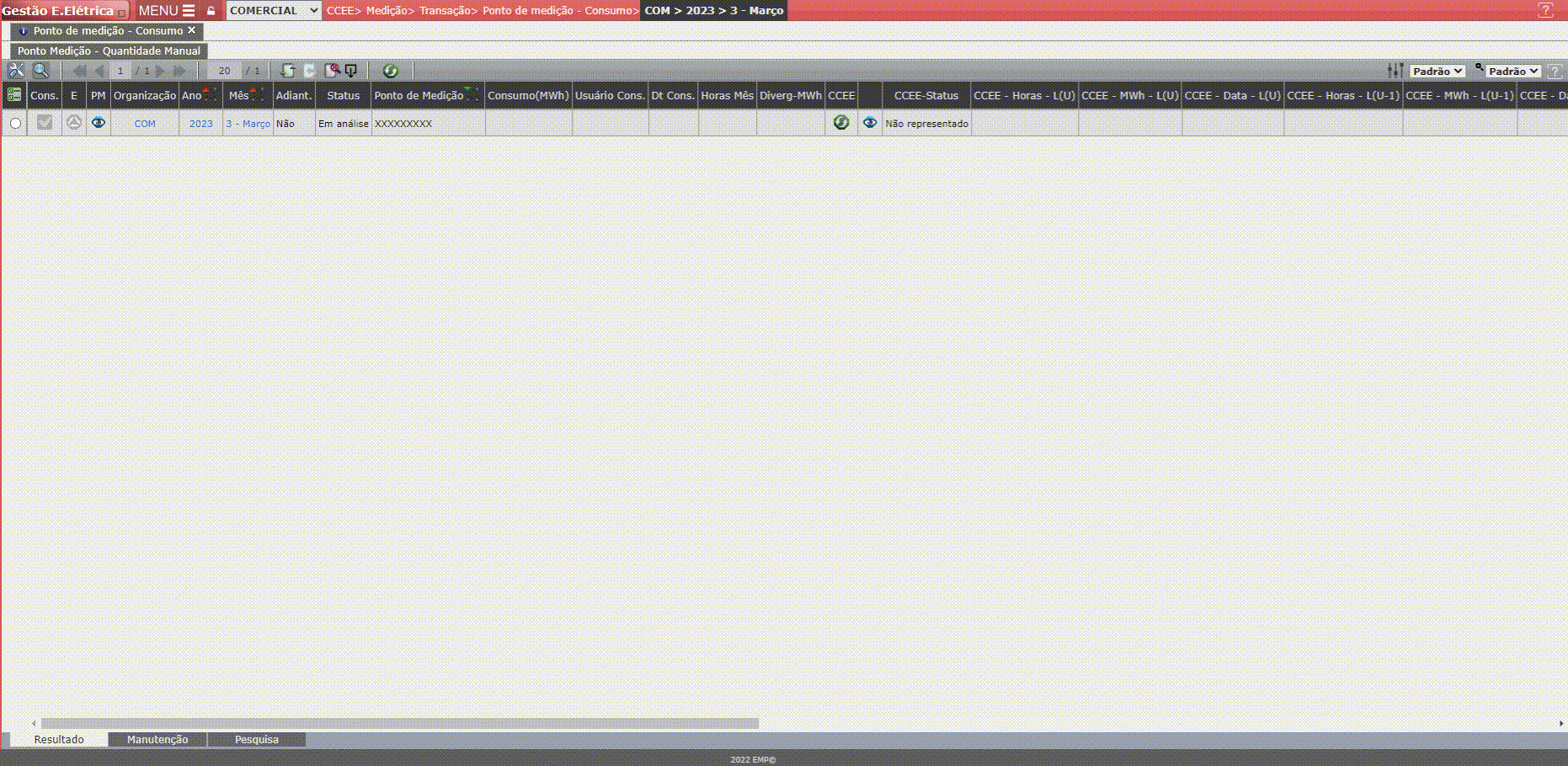 Informar Consumo do Ponto de Medição Manualmente

