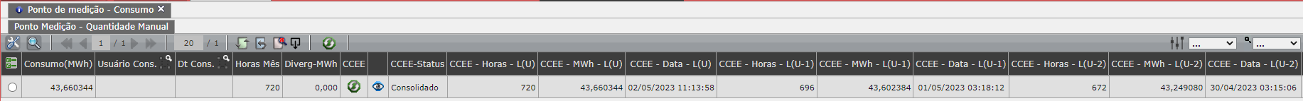 Leitura do Consumo do Ponto de Medição