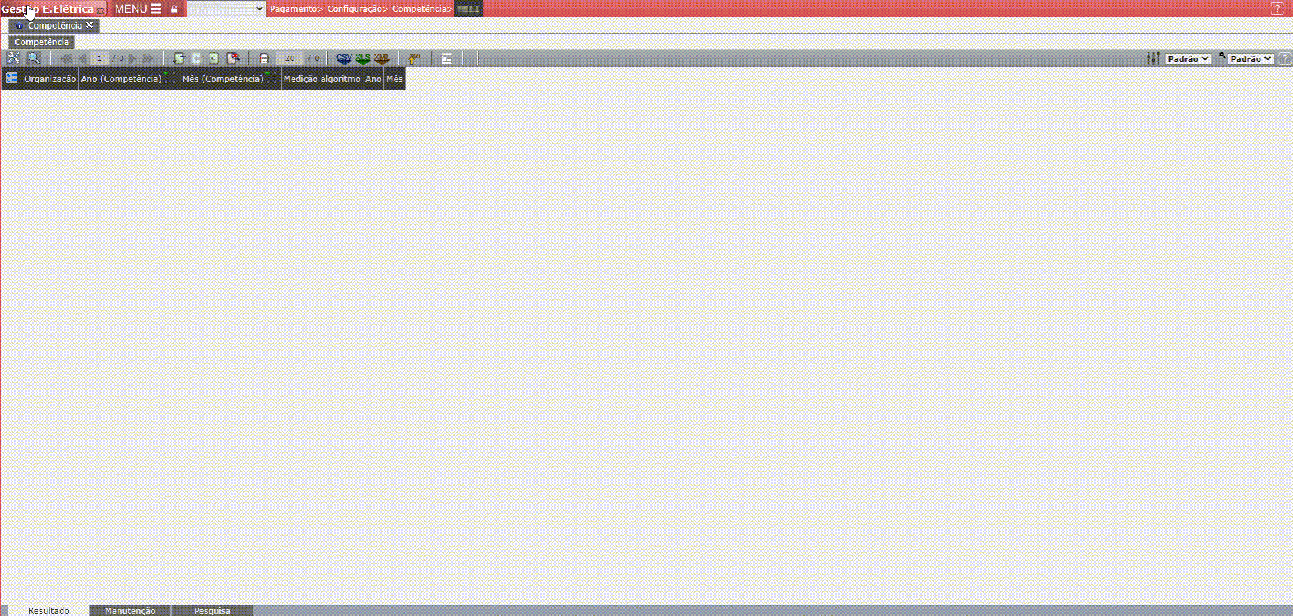 Configuração de Competência

