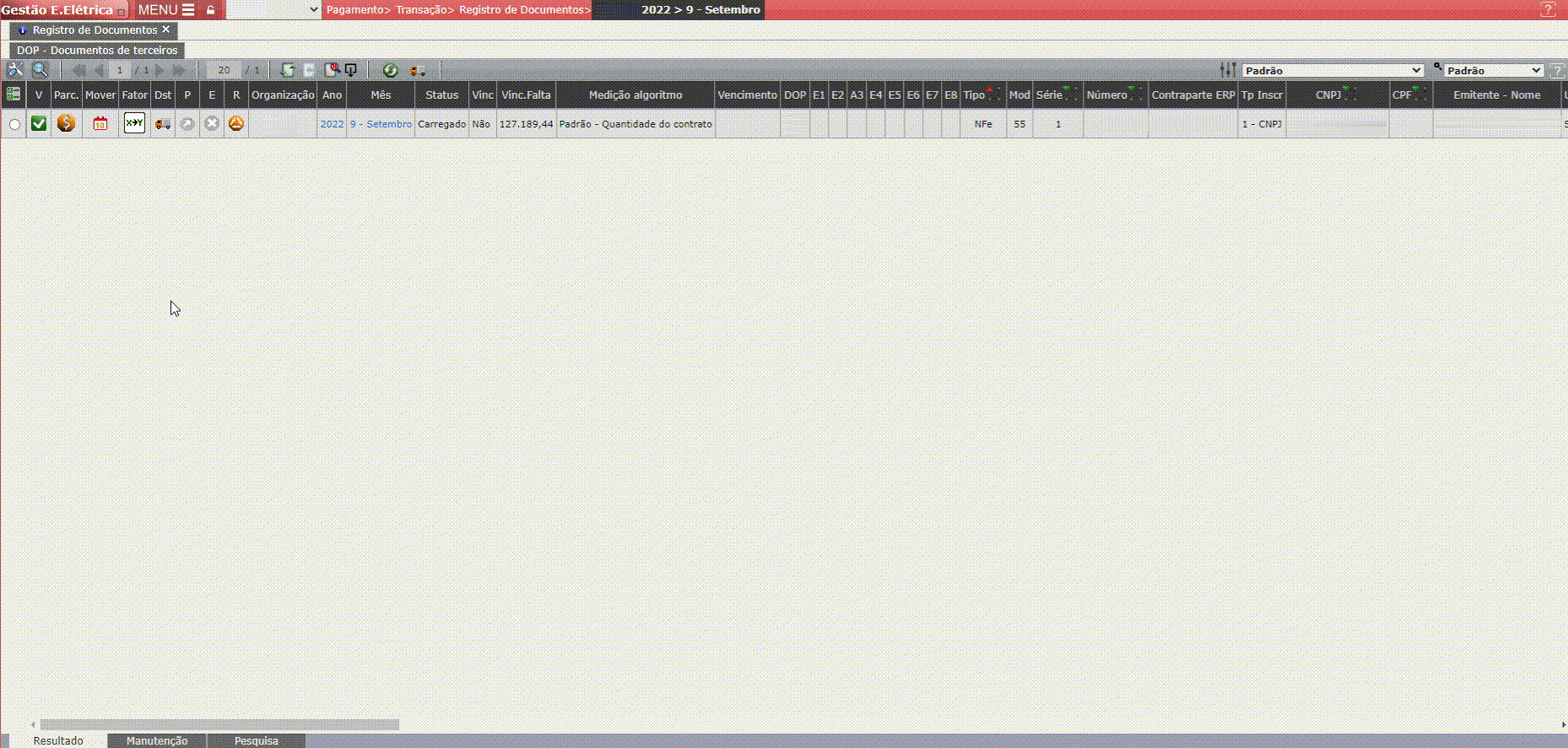 Informação de Vinculação não Apresentada
