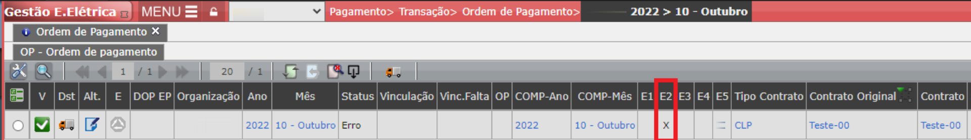 Erro E2: Preço
