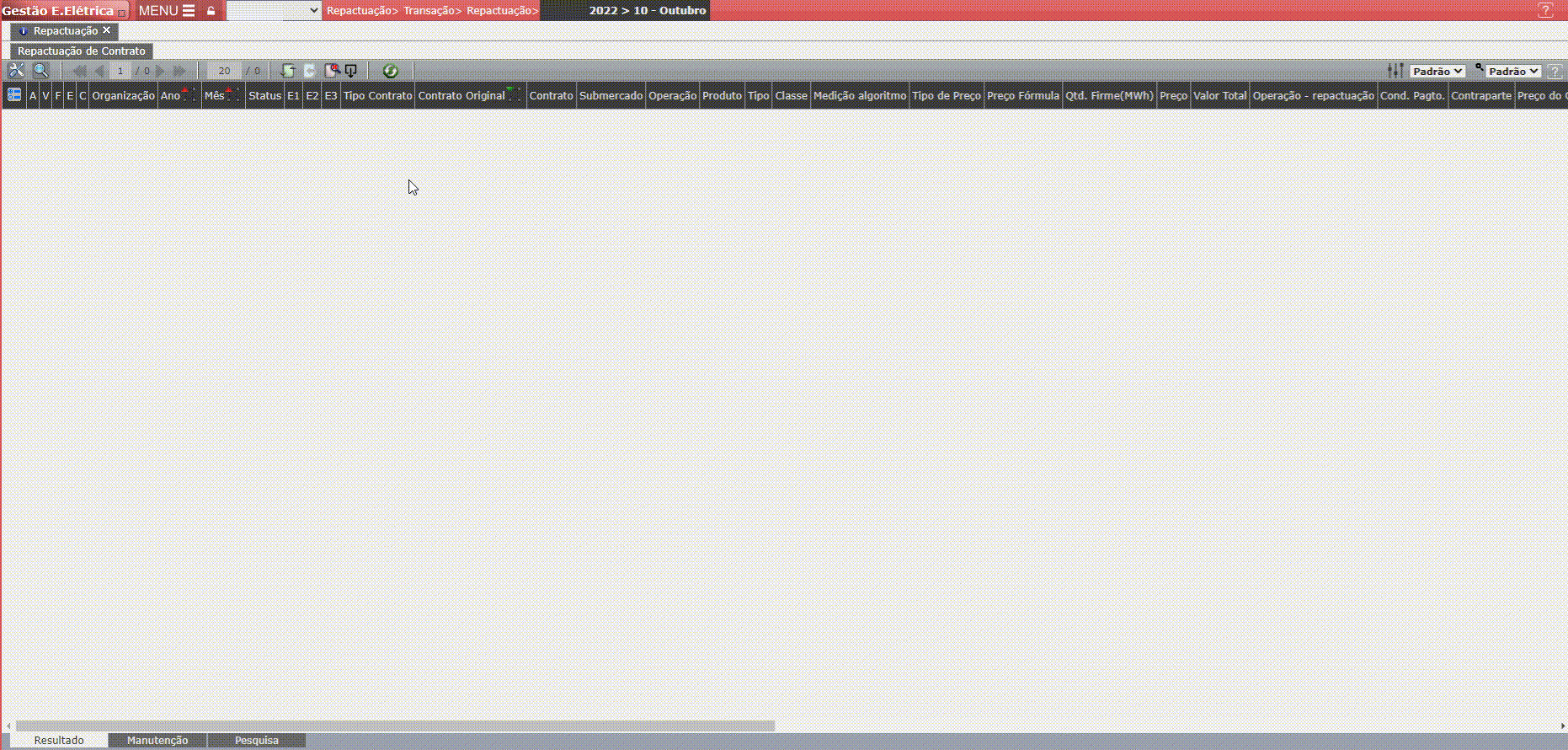 Erro E5: Repactuação
