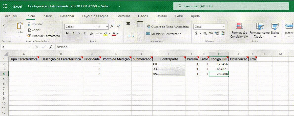 Carga em Massa de Participantes na Configuração Faturamento (Rateio)
